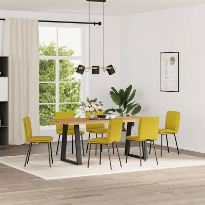 Gossi scaune de sufragerie, 6 buc, galben, catifea