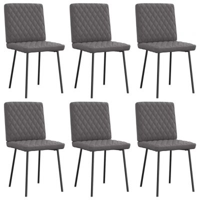 Gossi scaune de sufragerie, 6 buc., gri, piele ecologica