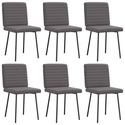 Gossi scaune de sufragerie, 6 buc., gri, piele ecologica