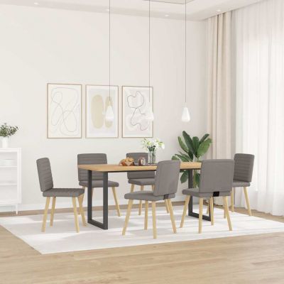 Gossi scaune de sufragerie, 6 buc., gri taupe, material textil