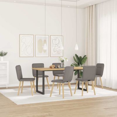 Gossi scaune de sufragerie, 6 buc., gri taupe, material textil