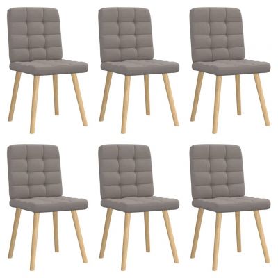 Gossi scaune de sufragerie, 6 buc., gri taupe, material textil