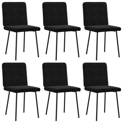 Gossi scaune de sufragerie, 6 buc, negru, catifea