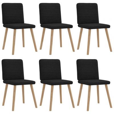 Gossi scaune de sufragerie 6 buc. negru material textil