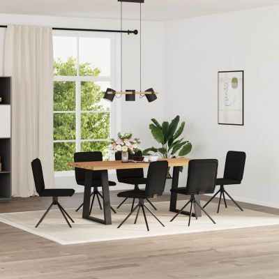 Gossi scaune de sufragerie 6 buc. negru material textil