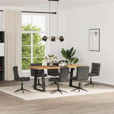 Gossi scaune de sufragerie, 6 buc., negru, piele ecologica