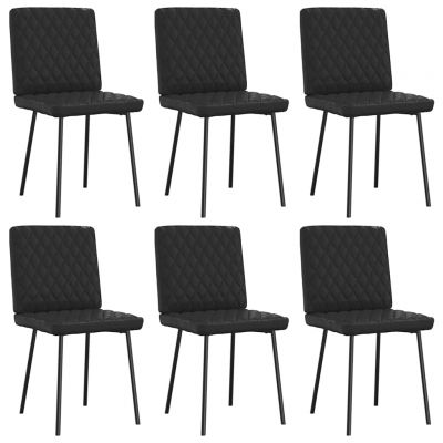 Gossi scaune de sufragerie, 6 buc., negru, piele ecologica
