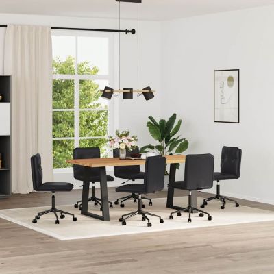 Gossi scaune de sufragerie, 6 buc., negru, piele ecologica