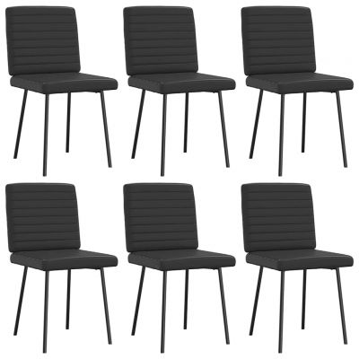Gossi scaune de sufragerie, 6 buc., negru, piele ecologica
