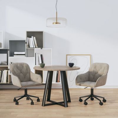 Gossi scaune rotative de bucatarie, 2 buc., gri deschis, catifea