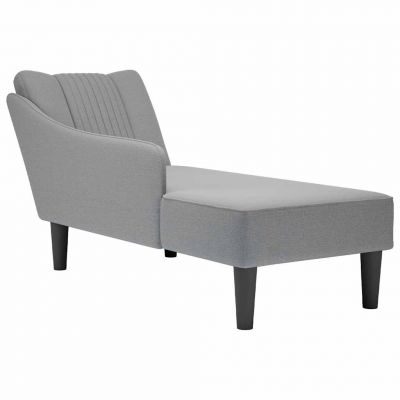 Gossi sezlong cu cotiera dreapta din material gri deschis