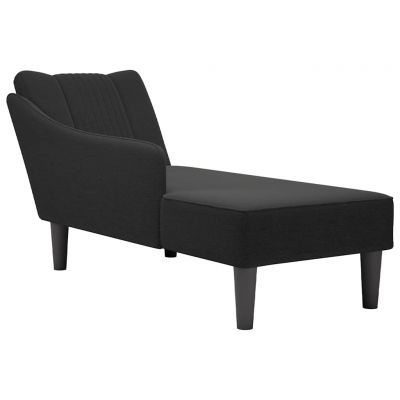 Gossi sezlong cu cotiera dreapta din material negru