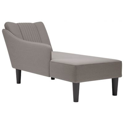 Gossi sezlong cu cotiera dreapta din material taupe