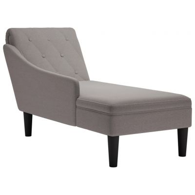 Gossi sezlong cu perna si cotiera dreapta, gri taupe, textil