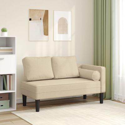 Gossi sezlong cu perne, crem, material textil