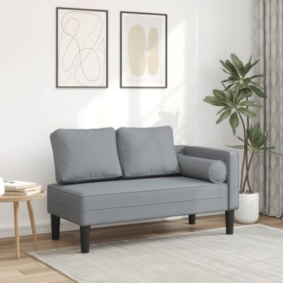 Gossi sezlong cu perne, gri deschis, material textil