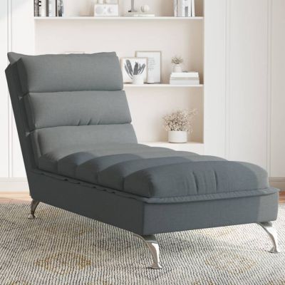 Gossi sezlong cu perne, gri inchis, material textil