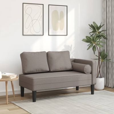Gossi sezlong cu perne, gri taupe, material textil