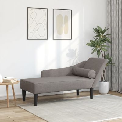 Gossi sezlong cu perne, gri taupe, material textil