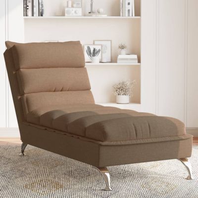 Gossi sezlong cu perne, maro, material textil