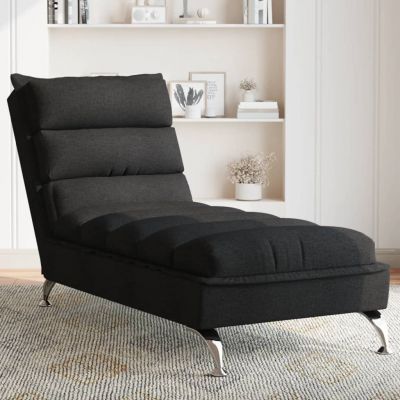 Gossi sezlong cu perne, negru, material textil