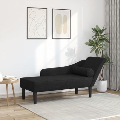 Gossi sezlong cu perne, negru, material textil