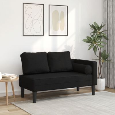 Gossi sezlong cu perne, negru, material textil