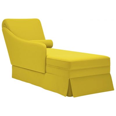 Gossi sezlong cu suport si cotiera dreapta catifea galbena