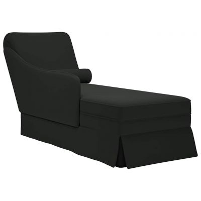 Gossi sezlong cu suport si cotiera dreapta catifea neagra