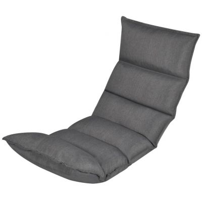 Gossi sezlong de podea pliabil, gri, material textil