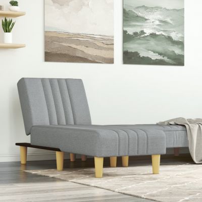 Gossi sezlong, gri deschis, material textil