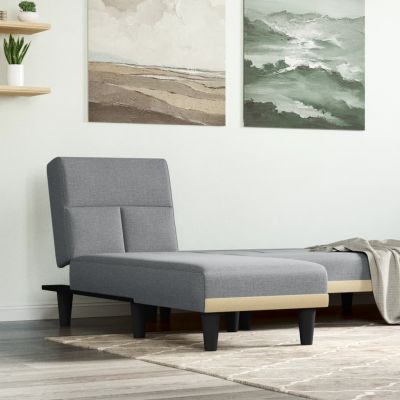 Gossi sezlong, gri deschis, material textil