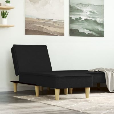 Gossi sezlong, negru, material textil