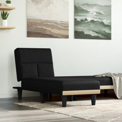 Gossi sezlong, negru, material textil