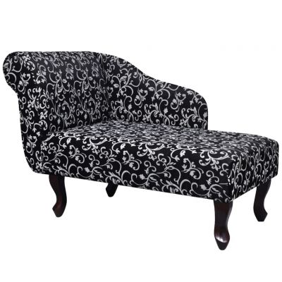 Gossi sezlong, negru si alb, material textil