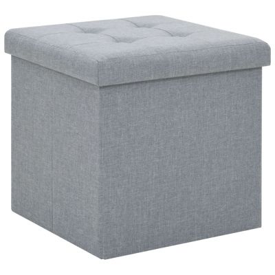 Gossi taburet de depozitare pliabil, gri deschis, textil