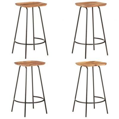 Gossi taburete de bar, 4 buc., lemn masiv de acacia