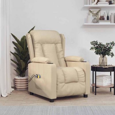 Gossi fotoliu de masaj electric rabatabil, crem, textil