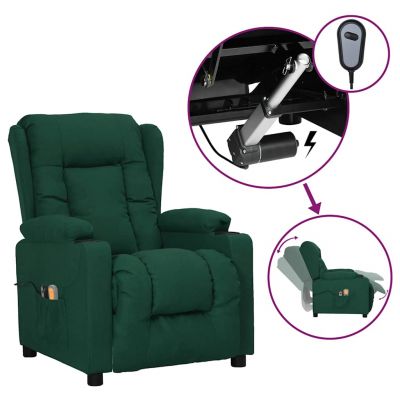 Gossi fotoliu de masaj electric, verde inchis, material textil