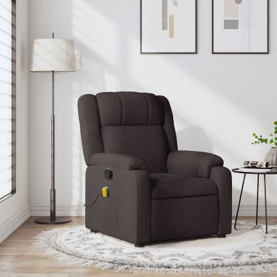 Gossi fotoliu de masaj rabatabil, maro inchis, material textil ieftin