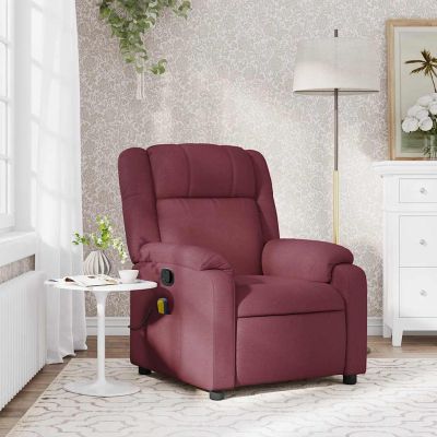 Gossi fotoliu de masaj rabatabil, rosu vin, material textil