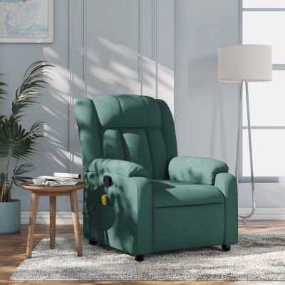 Gossi fotoliu de masaj rabatabil, verde inchis, material textil