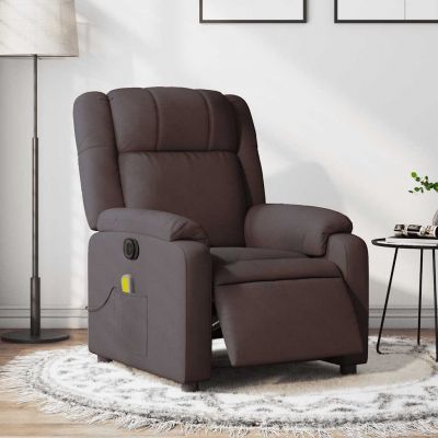 Gossi fotoliu electric de masaj rabatabil, maro inchis, textil