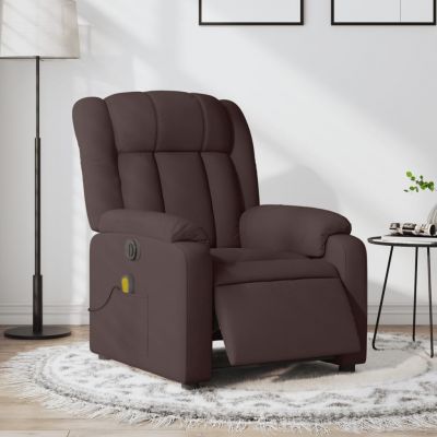Gossi fotoliu electric de masaj rabatabil, maro inchis, textil