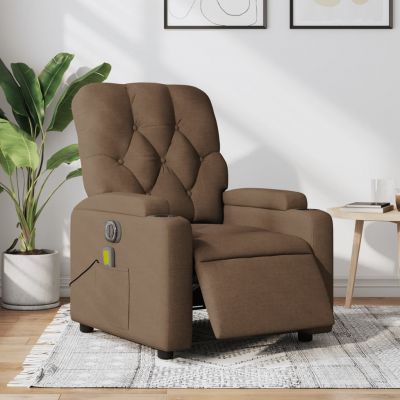 Gossi fotoliu electric de masaj rabatabil, maro, textil