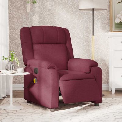 Gossi fotoliu electric de masaj rabatabil, rosu vin, textil