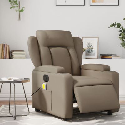 Gossi fotoliu electric masaj rabatabil, cappuccino, piele ecologica