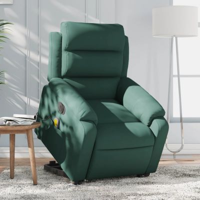 Gossi fotoliu electric masaj rabatabil/ridicare verde inchis catifea