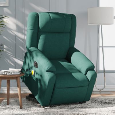 Gossi fotoliu electric masaj rabatabil / ridicare verde inchis textil