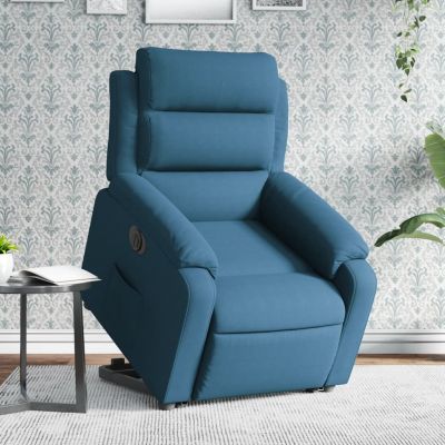 Gossi fotoliu electric rabatabil cu ridicare, albastru, catifea